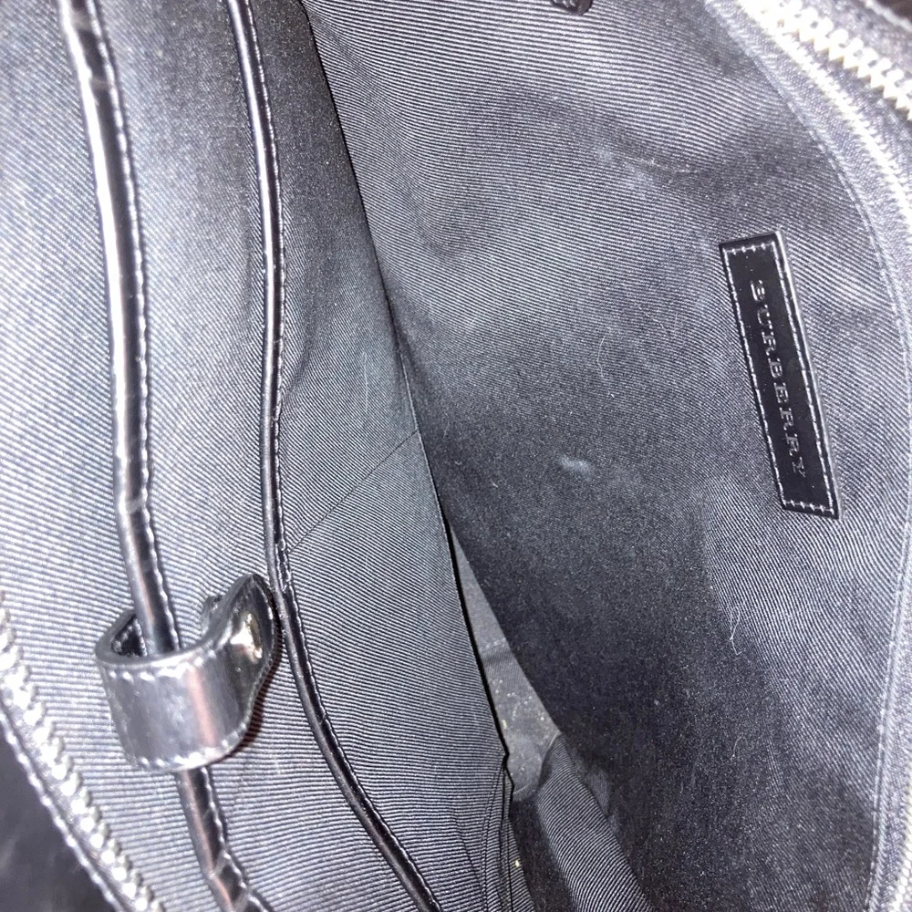 Burberry Black and Blue Check Tote Briefcase